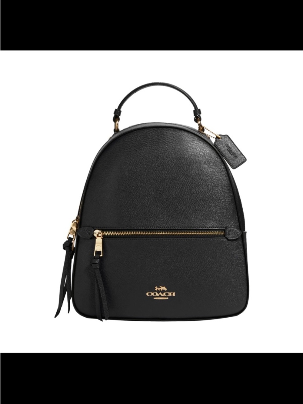 Coach Jordyn Black Pebbled Leather Backpack